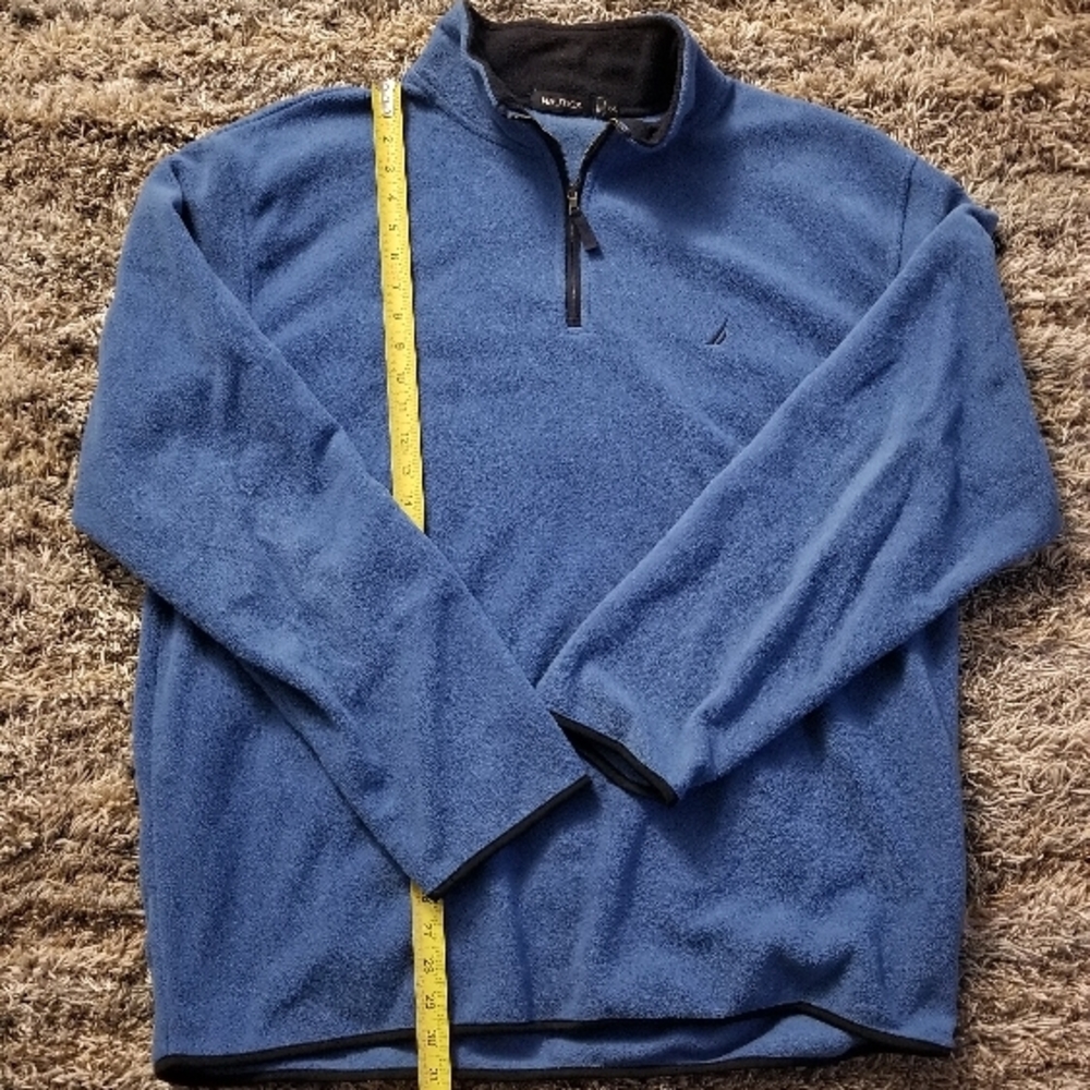 Nautica Men's Blue Fleece Sweater. Soft Comfy Pullover Sweatshirt Jacket